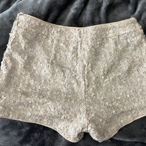 Beautiful Crème Sequined Shorts